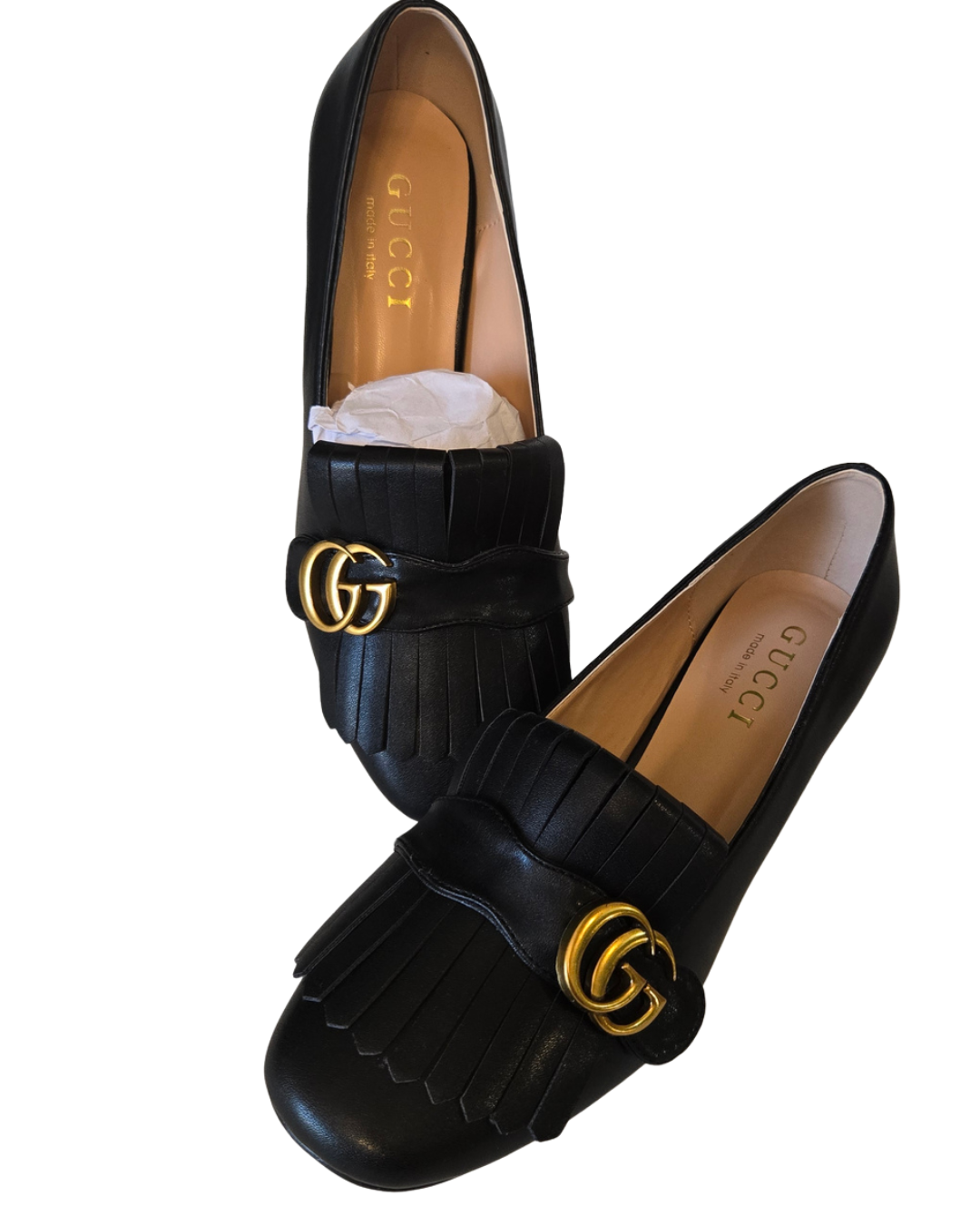 GG Black Leather Prestige Alternative Marmont Heal Pumps
