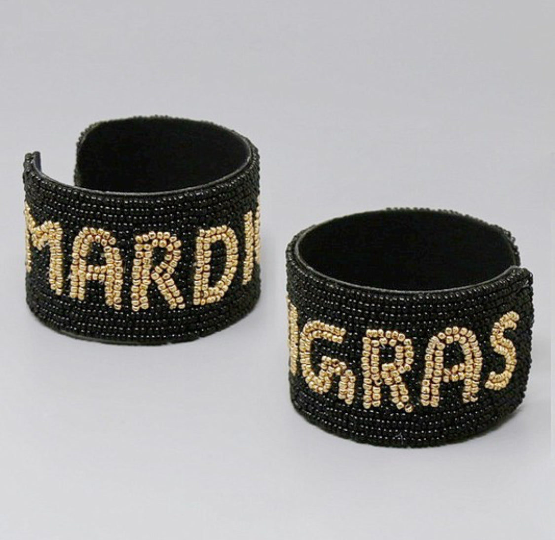 Mardi Gras Beaded Cuff Bracelet