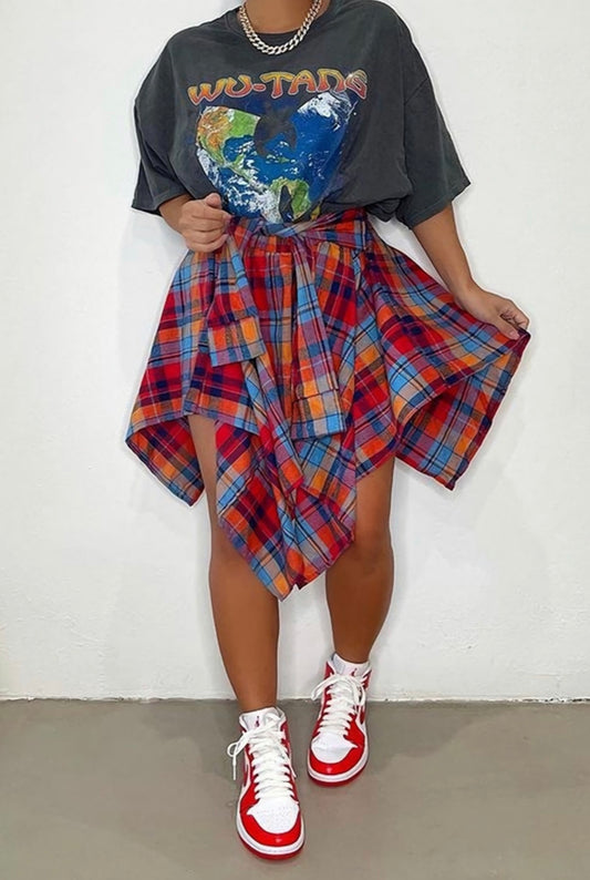 Flannel Tie Skirt